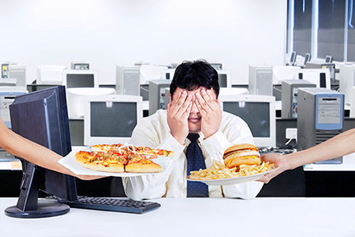 You CAN make more nutritious choices at work! Employee being offered junk food at work